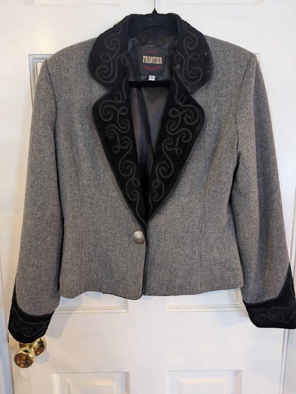 Frontier North American Gray Blazer | Vintage Western Chic Jacket | Small
